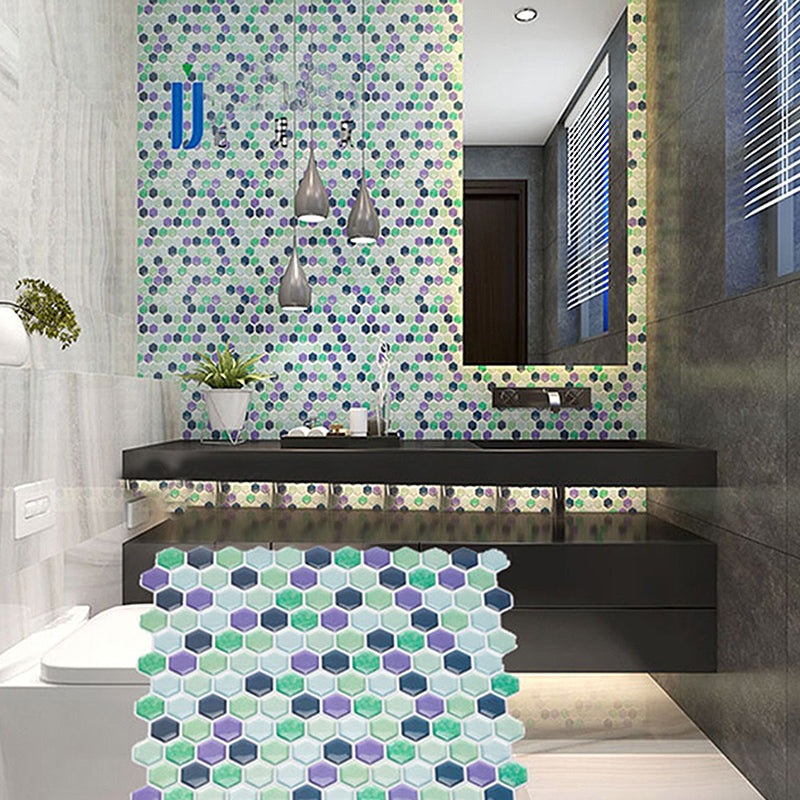 Vibrant Glass Mosaic Wall Sticker Tiles for Kitchen Backsplash