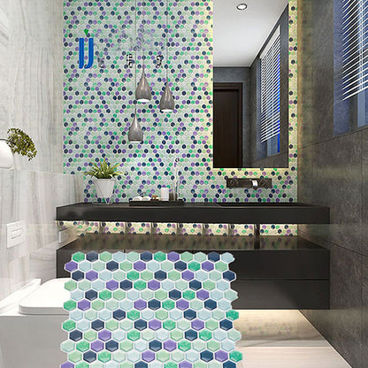 Vibrant Glass Mosaic Wall Sticker Tiles for Kitchen Backsplash