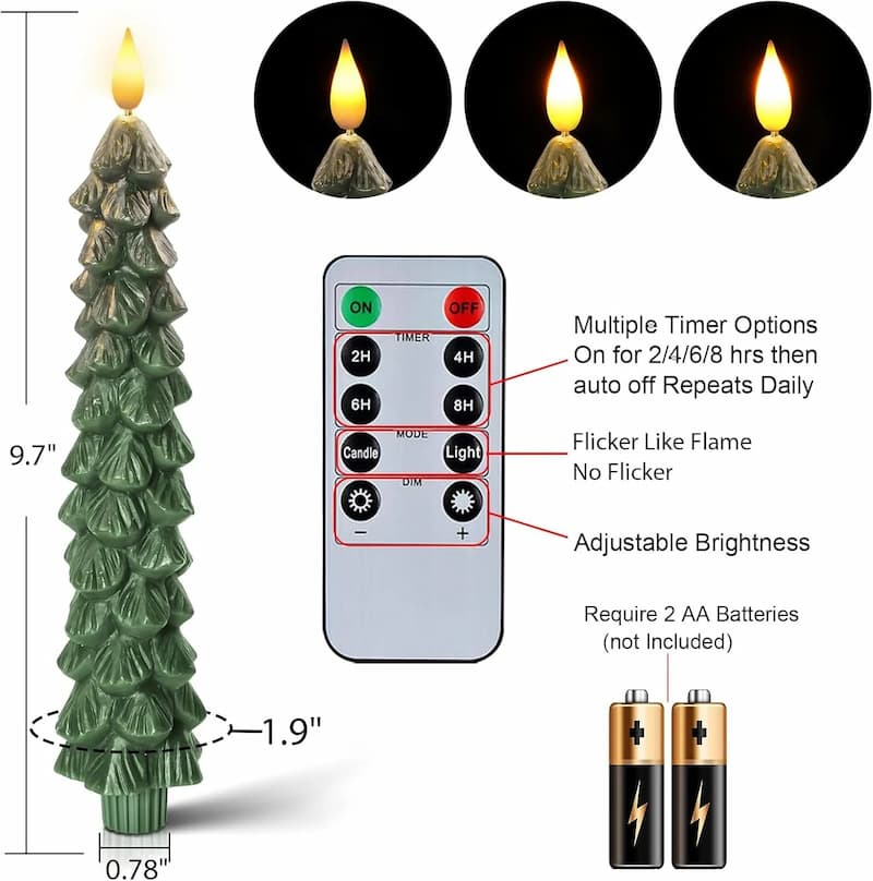 Warm White LED Christmas Candles