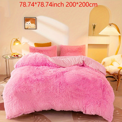 Soft Plush Velvet Duvet Cover Set for Cozy Bedding