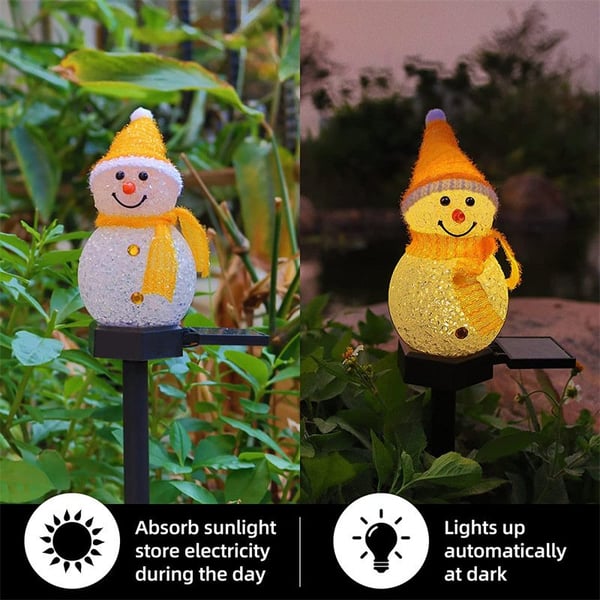 Outdoor Solar Snowman Garden Light