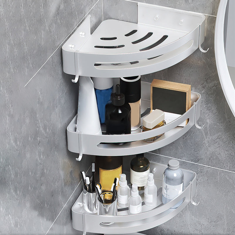 Stylish Silver 1/2/3 Piece Bathroom Shower Rack Set