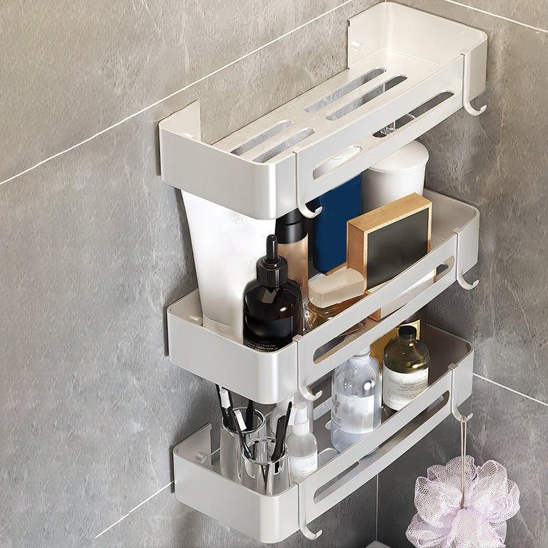Stylish Silver 1/2/3 Piece Bathroom Shower Rack Set