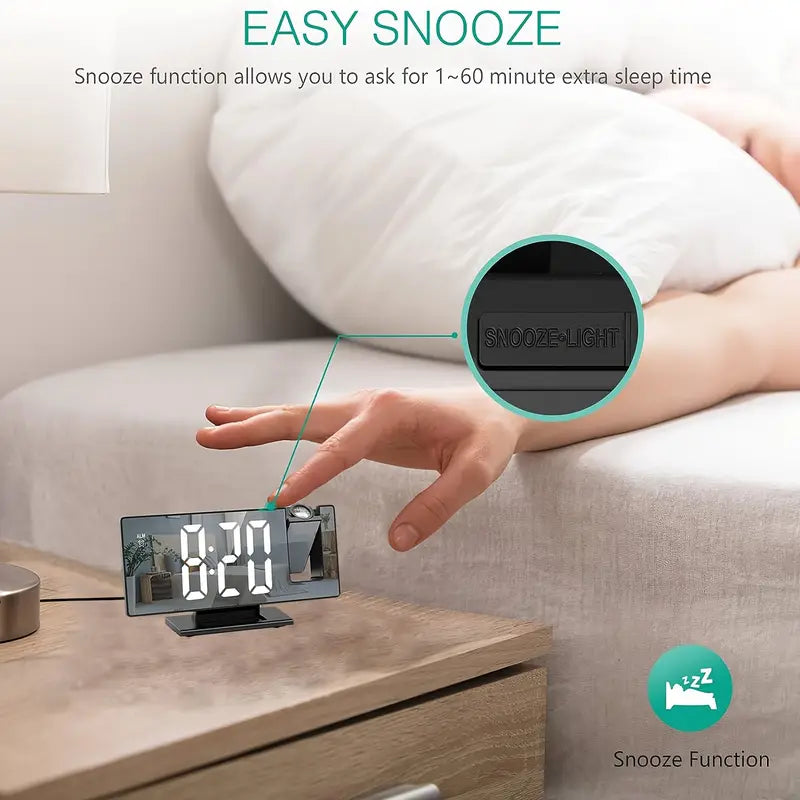 Large LED Digital Alarm Clock with USB Charging