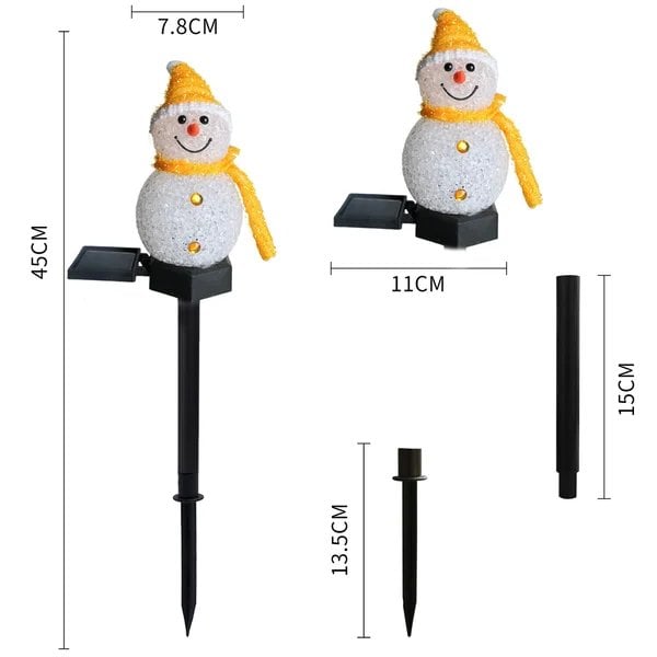 Outdoor Solar Snowman Garden Light