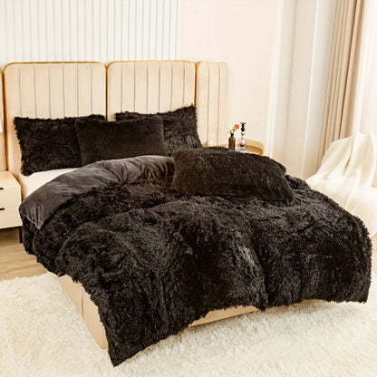 Cozy Fesara Plush Duvet Cover Set with Zipper
