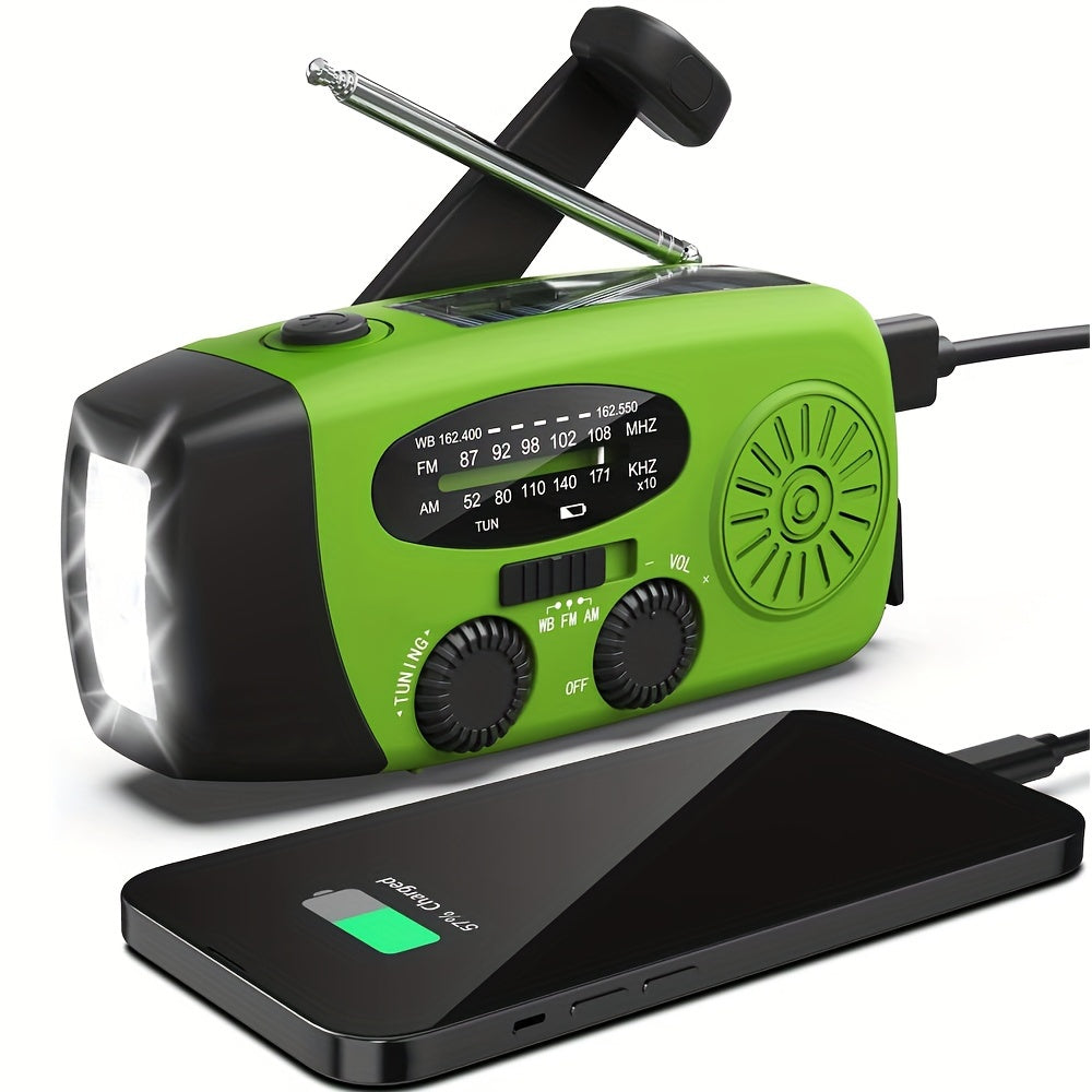 Portable Solar Radio with Power Bank and LED Flashlight - Fesara