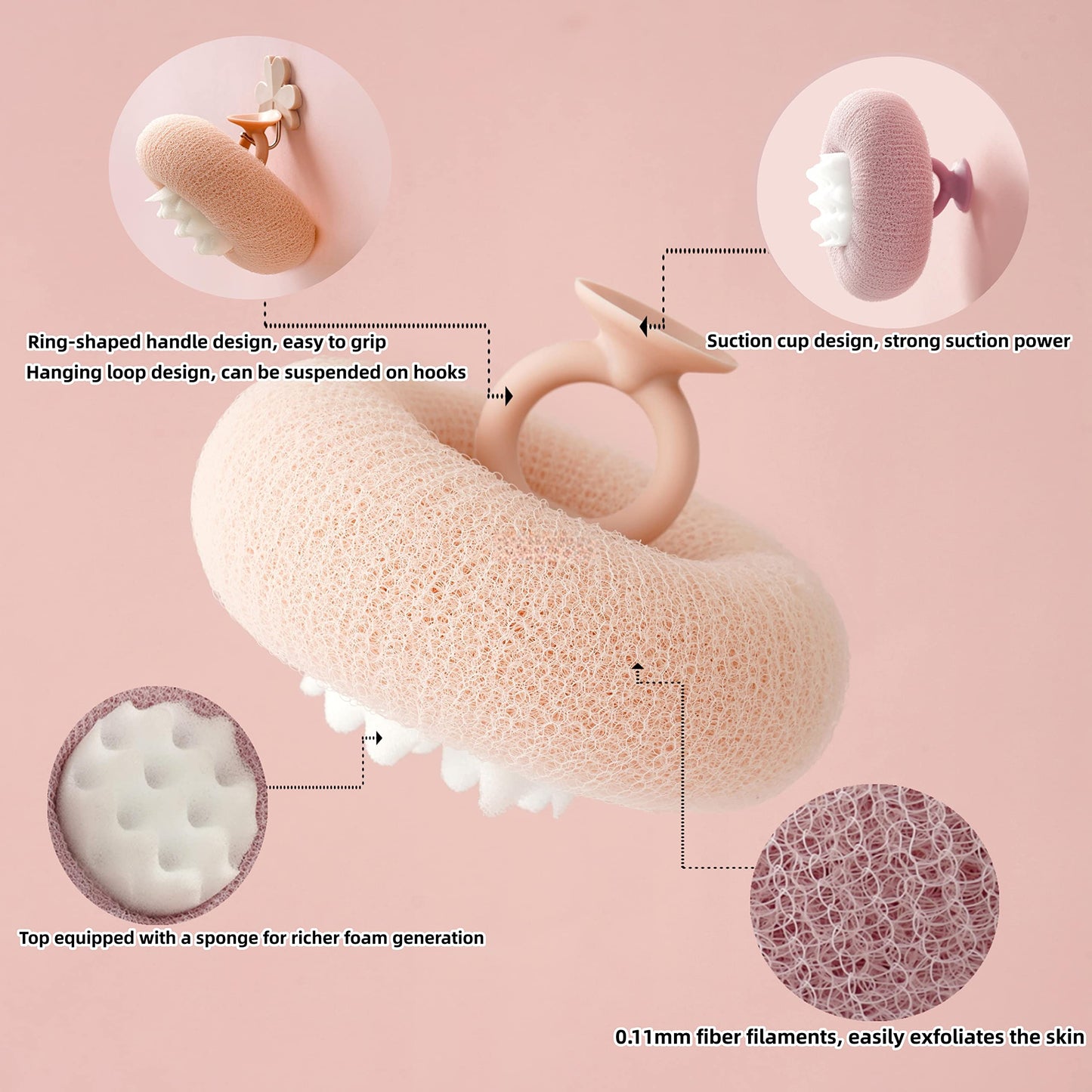 Gentle Floral Bathroom Suction Ball