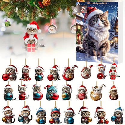 Classic Cats Christmas Countdown Calendar with 24 Gifts - Fesara