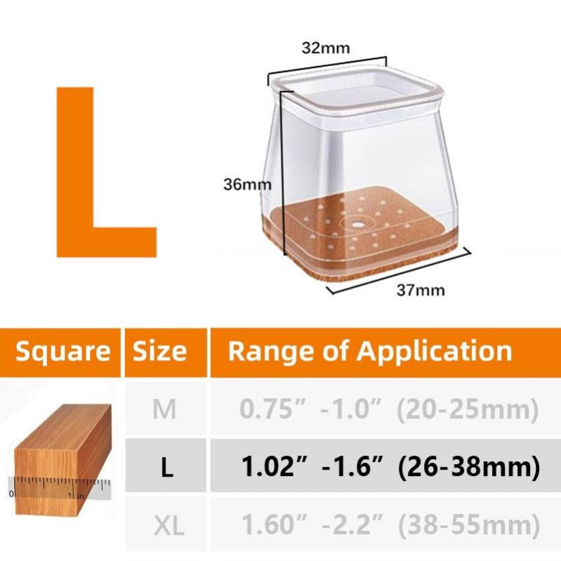 Fesara | Transparent Furniture Leg Protectors with Felt Bottoms