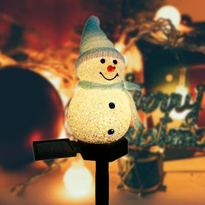 Outdoor Solar Snowman Garden Light