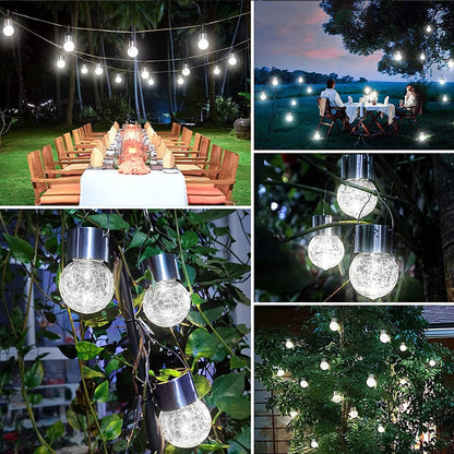 Colorful Cracked Glass Solar Pendant Light