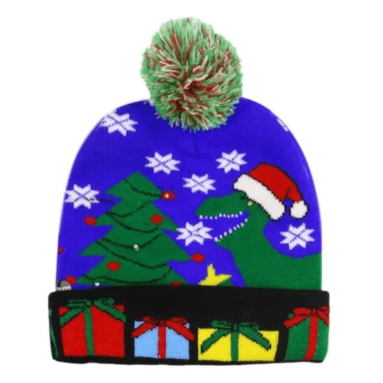 Festive Holiday LED Beanie Hat