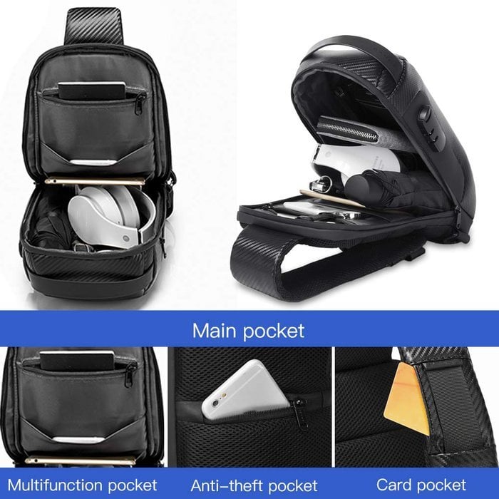 Secure Crossbody Travel Bag with USB Charging Port