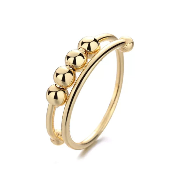 Calming Stress Relief Silver Tone Ring
