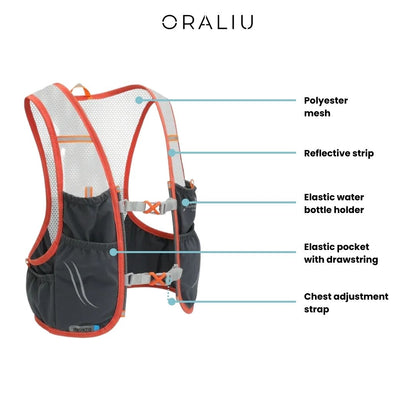 Lightweight Running Water Backpack - 2 Bottle Pouches
