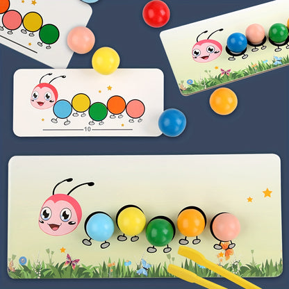 Colorful Wooden Stacking Worm Toy