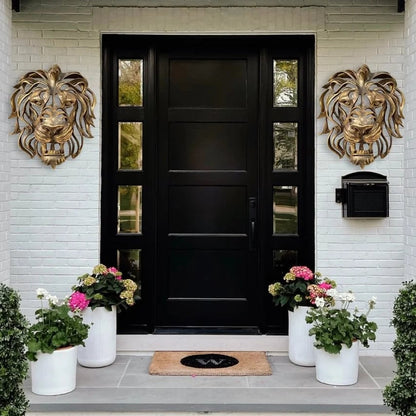 Stylish Lion Head Metal Wall Decor