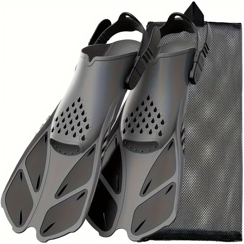 Compact Travel Snorkel Fins with Adjustable Heel
