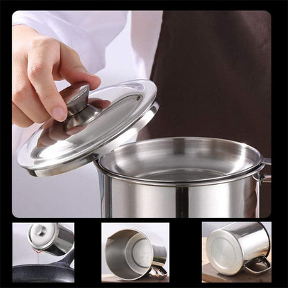 Premium Steel Oil Strainer Pot