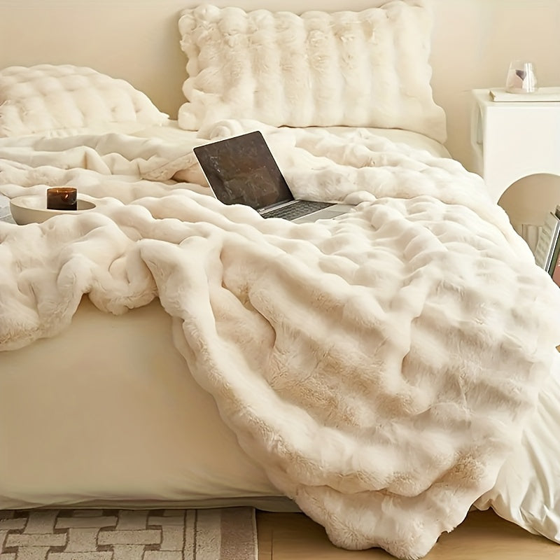 Soft Plush Bunny Throw Blanket - Cozy and Long Lasting