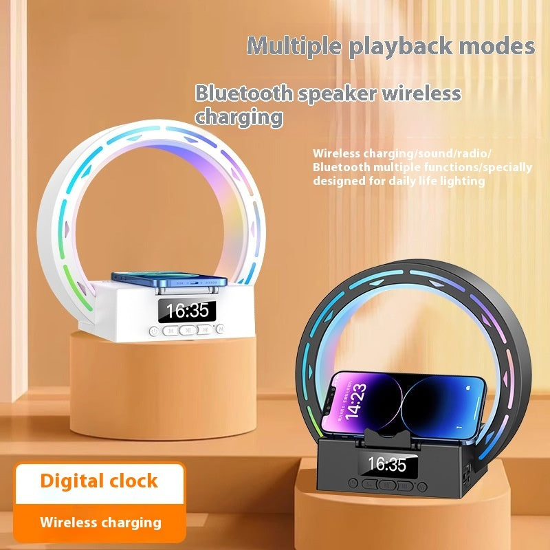 Wireless Speaker Lamp with Charger and Clock
