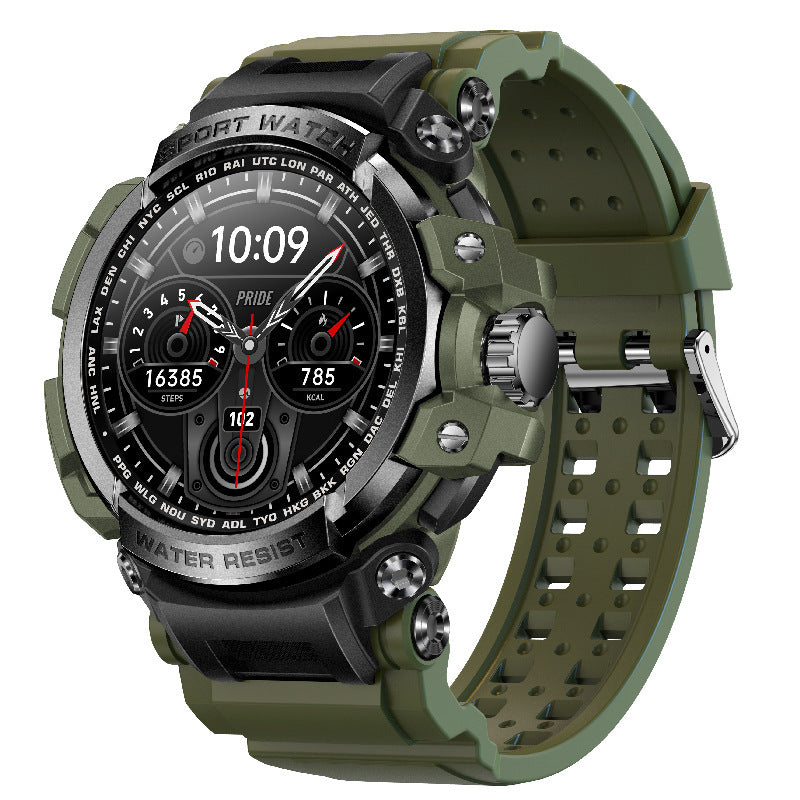 Rugged Waterproof Fitness Smartwatch With Heart Rate Monitor