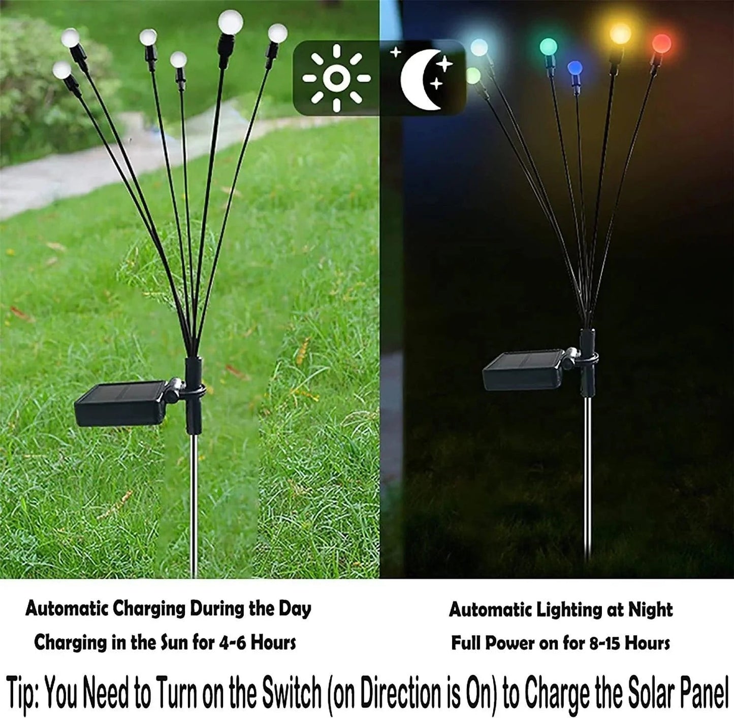 Fesara Solar String Lights (8 Pack) Outdoor Fairy Lights