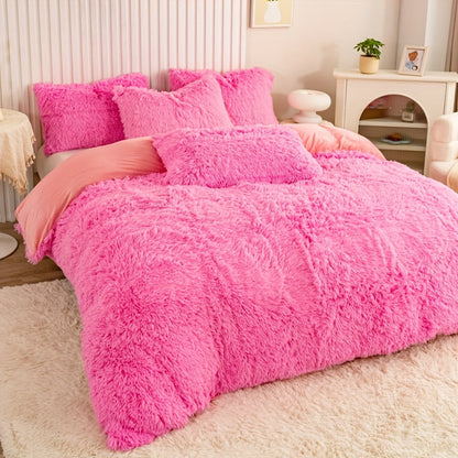 Cozy Fesara Plush Duvet Cover Set with Zipper
