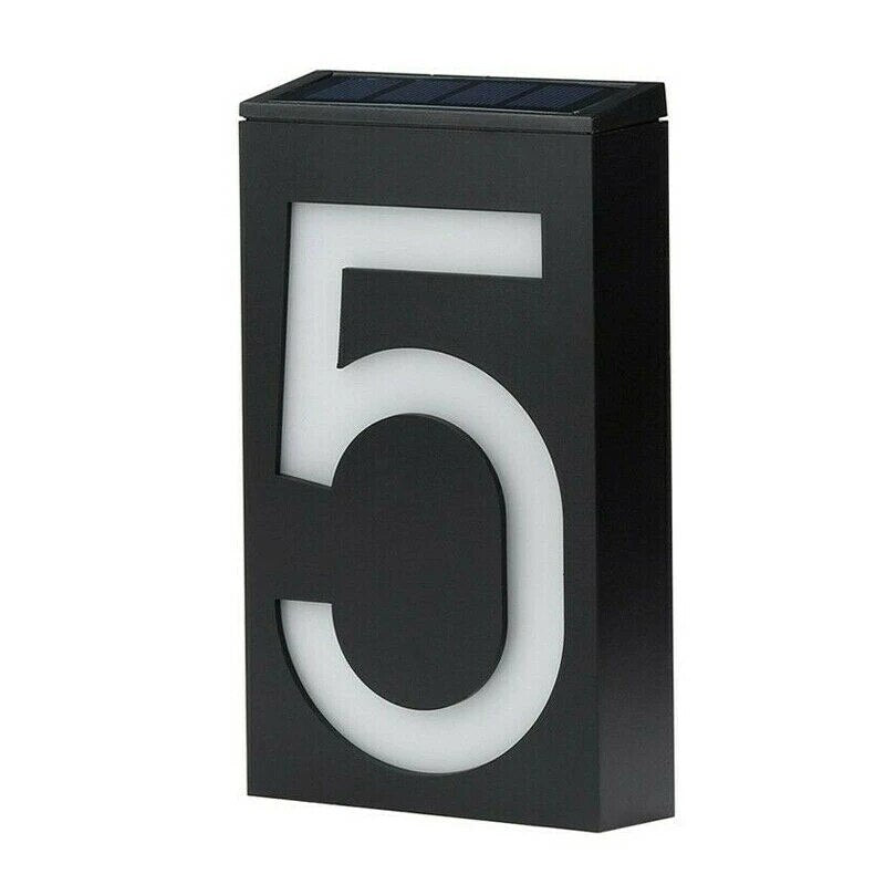 Solar Powered House Number Sign - Eco Friendly Modern