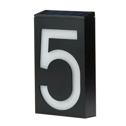 Solar Powered House Number Sign - Eco Friendly Modern