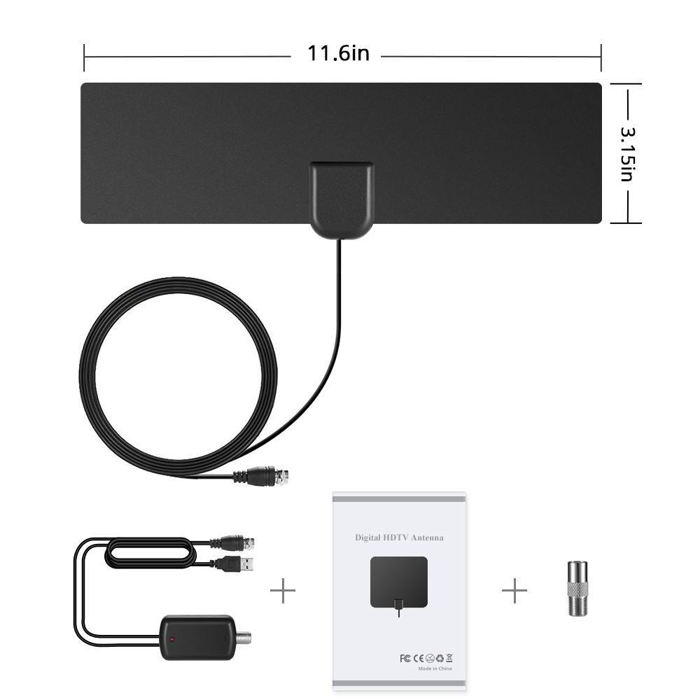 HD TV Antenna with Built-in Signal Amplifier Booster