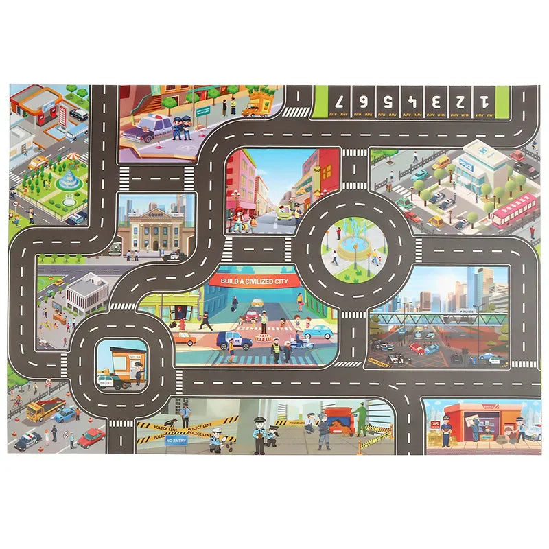 Colorful Play Road Traffic Mat for Children - Fesara