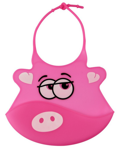 Soft Silicone Baby Bib with Spill Tray - Waterproof & Adjustable