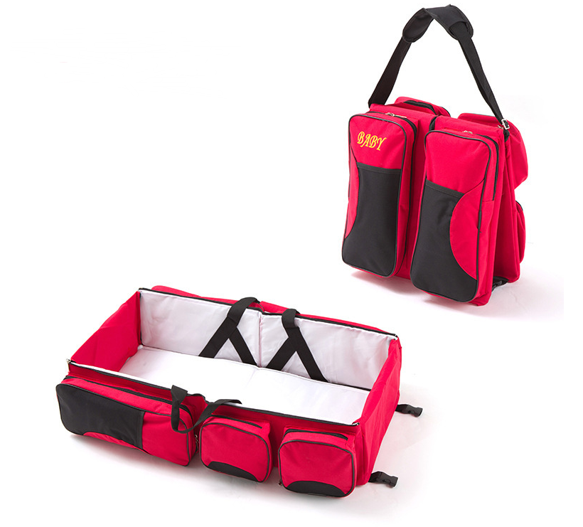 Portable Baby Travel Bed with Storage - Foldable Cot