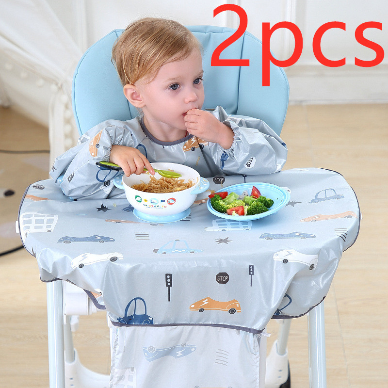 Soft Baby Bib with Sleeves - Waterproof Kids Feeding Bib