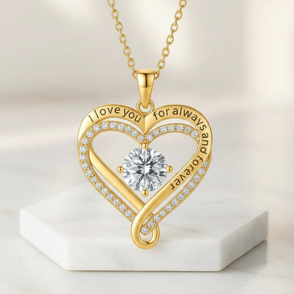 Romantic I Love You Forever Heart Necklace Gift