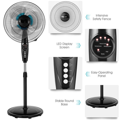 Quiet 16-Inch Oscillating Floor Fan