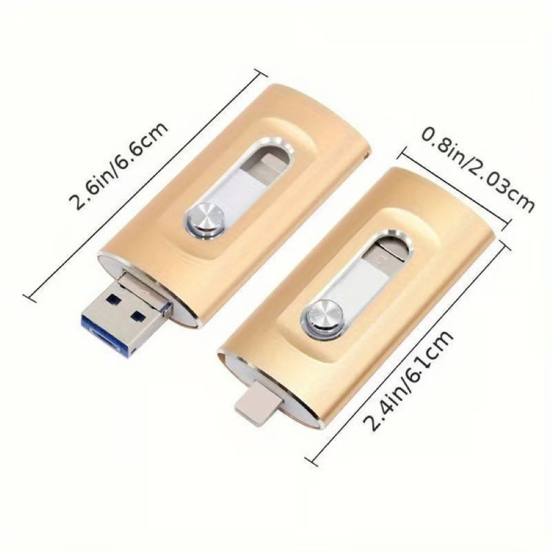 Portable 3 in 1 USB Flash Drive for Phone and PC