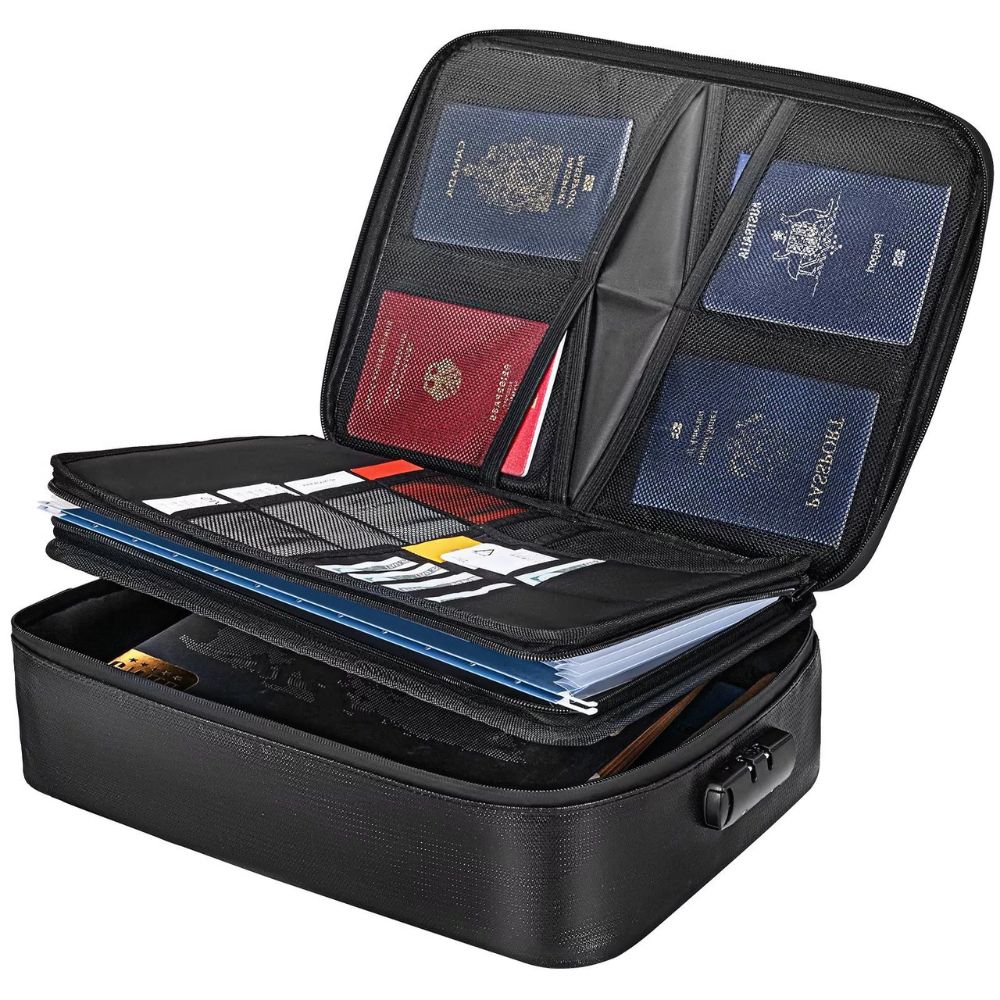 Secure Fire Resistant Money and Document Storage Bag - Fesara