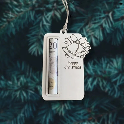 Wooden Holiday Money Clip Ornament