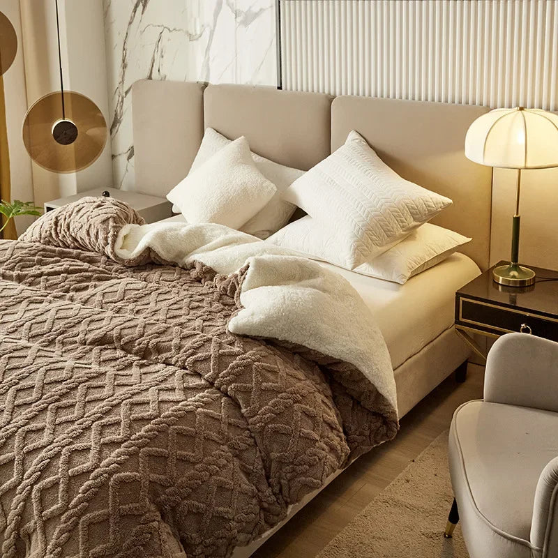 Plush Double Sided Soft Duvet Cover Set