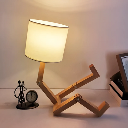 Stylish Wooden Desk Lamp With Linen Shade