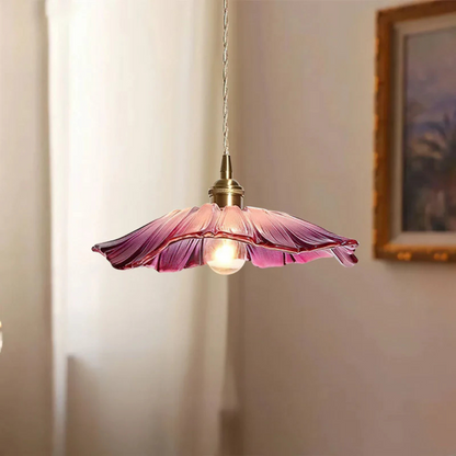 Vintage Floral Hanging Glass Lamp