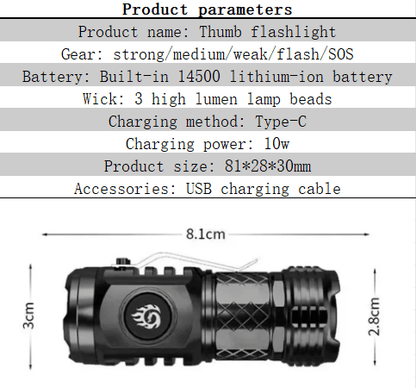 Compact Triple LED Mini Power Flashlight