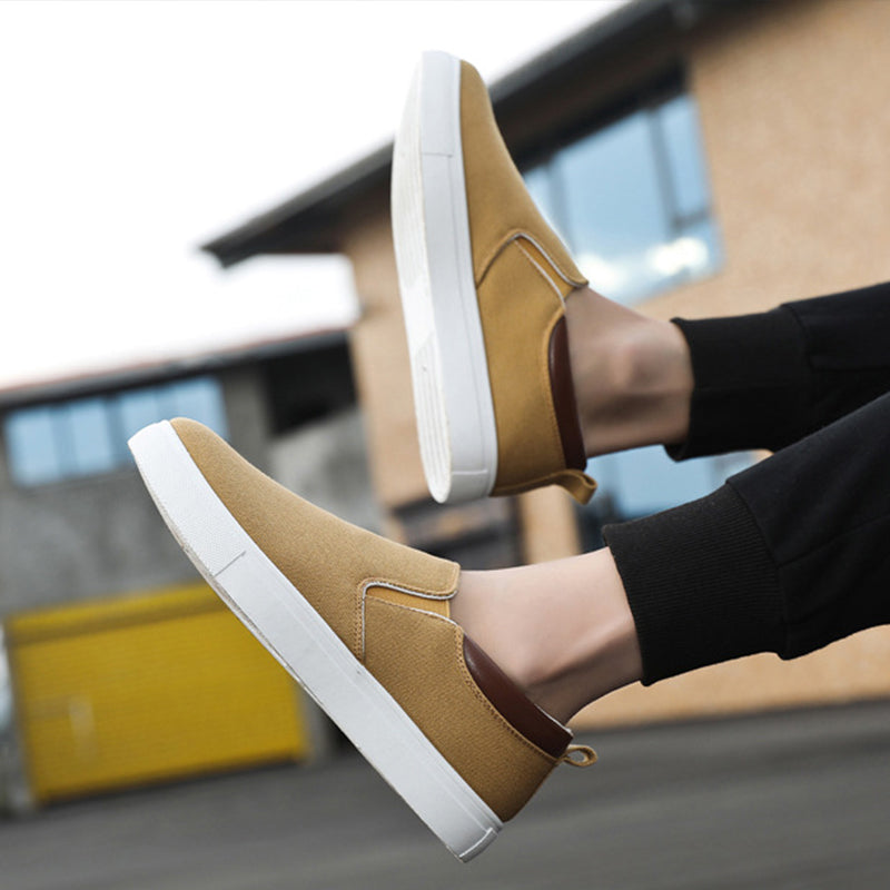 Casual Canvas Mens Slip On Shoes - Fesara