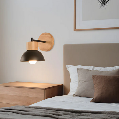 Rustic Wooden Wall Light Fixture