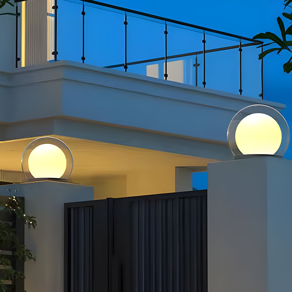 Modern Outdoor Solar Pillar Lamp - Weatherproof Garden Light with Dual-Layer Moonlight Design-6
