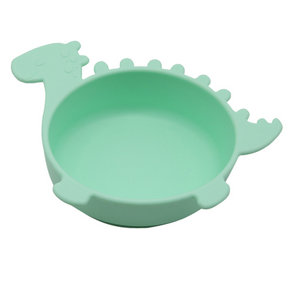 Soft Silicone Baby Bowl with Dinosaur Design