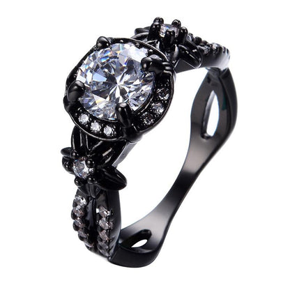 Classic Black Gemstone Engagement Ring